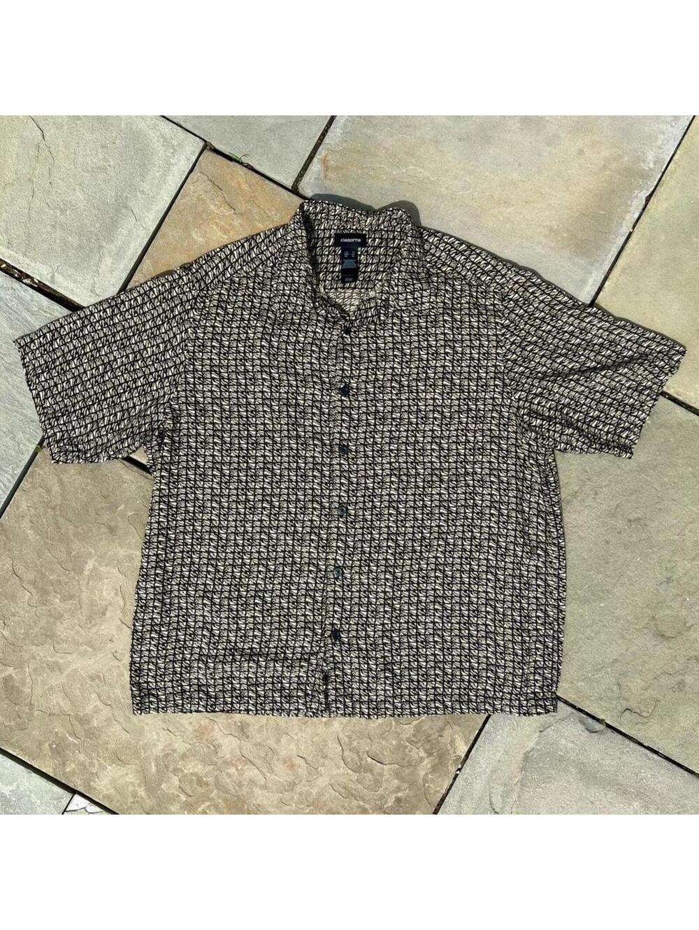 Neo-Vintage Y2K Camo Grid Pattern Club Shirt
